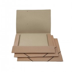 Carpeta 3 Solapas Oficio Kraft Plastificado Con Elástico