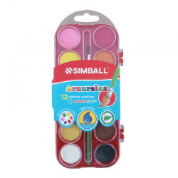 Acuarelas Simball X12 + Pincel
