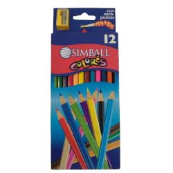 LAPICES DE COLORES SIMBALL LARGOS CON SACAPUNTAS X12