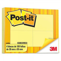 Notas Adhesivas Post it 38x50mm Pack x4 Blocks