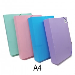 Caja Pvc A4 Lomo 6Cm Pastel...