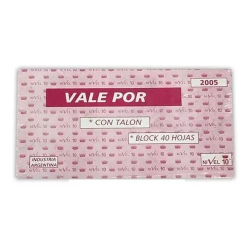 Talonario Vale Por 2005 Con...